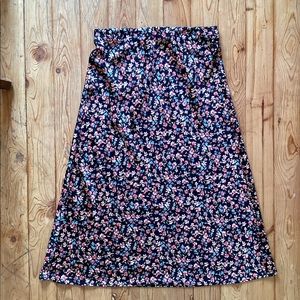 Loft Floral Midi Skirt